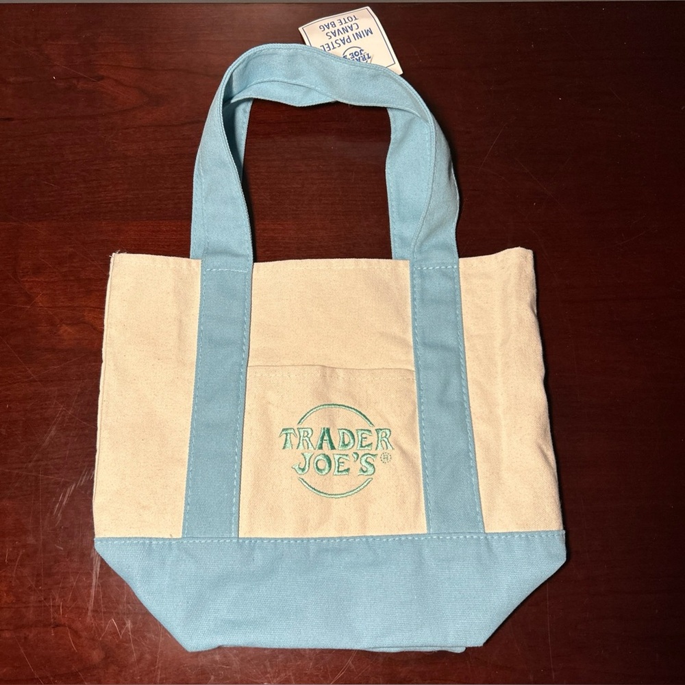 Trader Joe’s NWT Pastel Mini Tote Bag Blue
